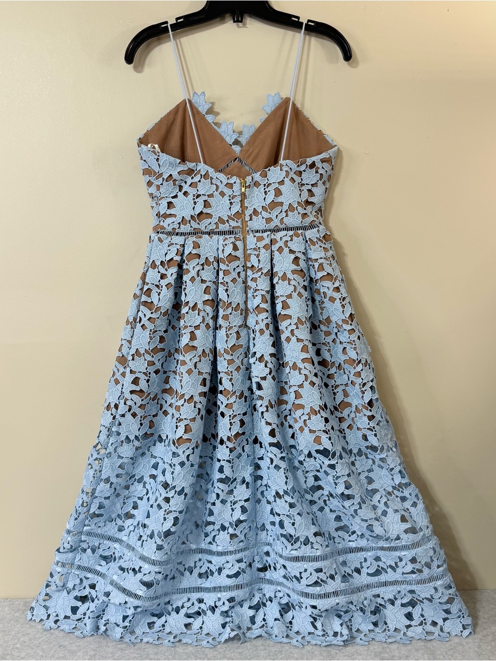 SELF-PORTRAIT Azalea Light Blue Guipure Lace Dress size 4 - Picture 10 of 17